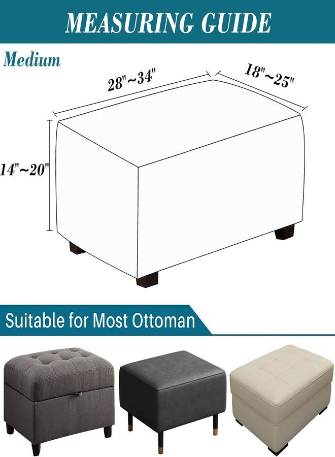 HFCNMY غطاء عثماني مستطيل من HFCNMY، أغطية مخملية مطاطية مستطيلة سميكة، غطاء عثماني ناعم للقدمين مع قاعدة مطاطية، أزرق متوسط (ASMFDT20230725-22) - Image 4